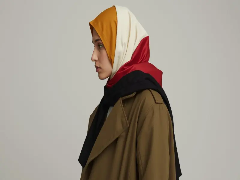 ست مانتو سبز زیتونی با روسری