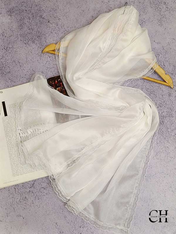 شال مجلسی سفید کد sm5