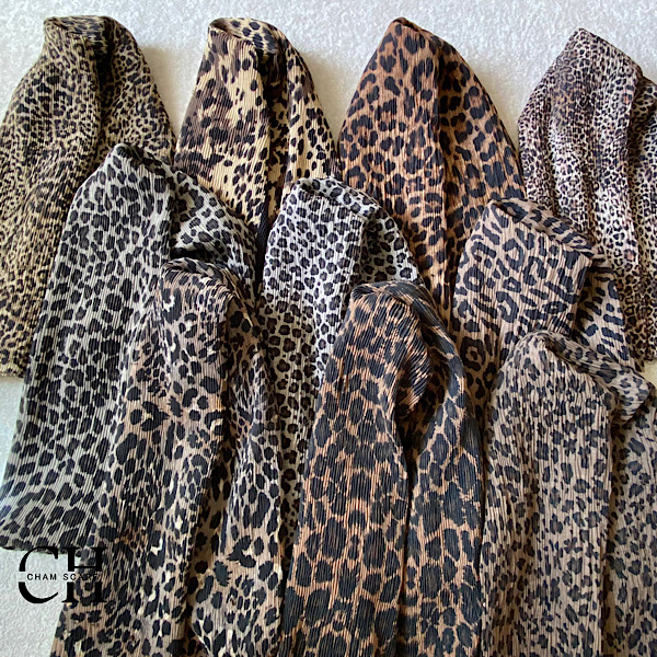 شال نخی پلیسه پلنگی کد sh15