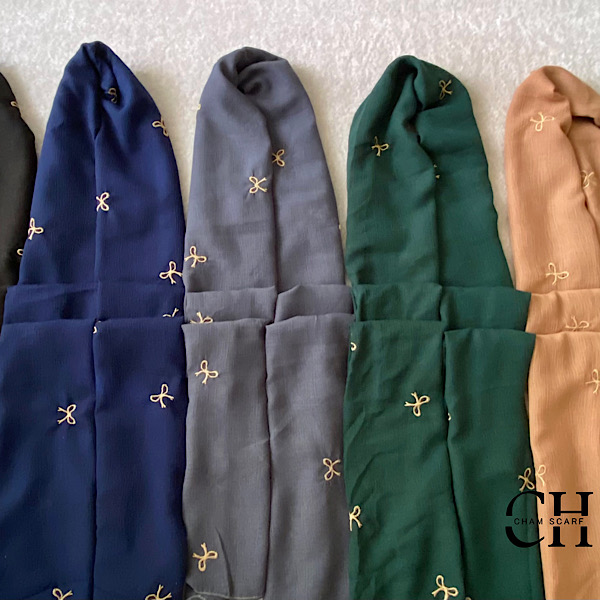 شال درختی گلدوزی رنگبندی کد sh16